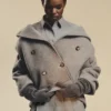Kort oversized peacoat i ullblanding for kvinner