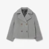Kort oversized peacoat i ullblanding for kvinner