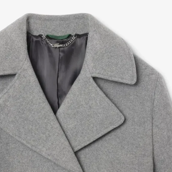 Kort oversized peacoat i ullblanding for kvinner