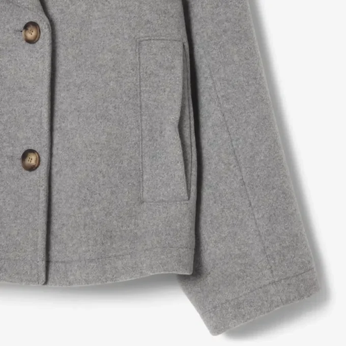 Kort oversized peacoat i ullblanding for kvinner
