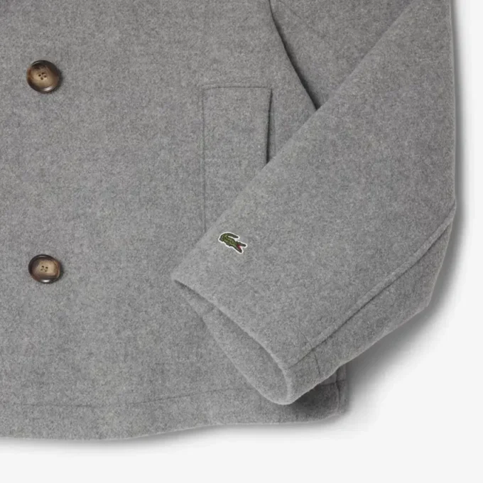Kort oversized peacoat i ullblanding for kvinner
