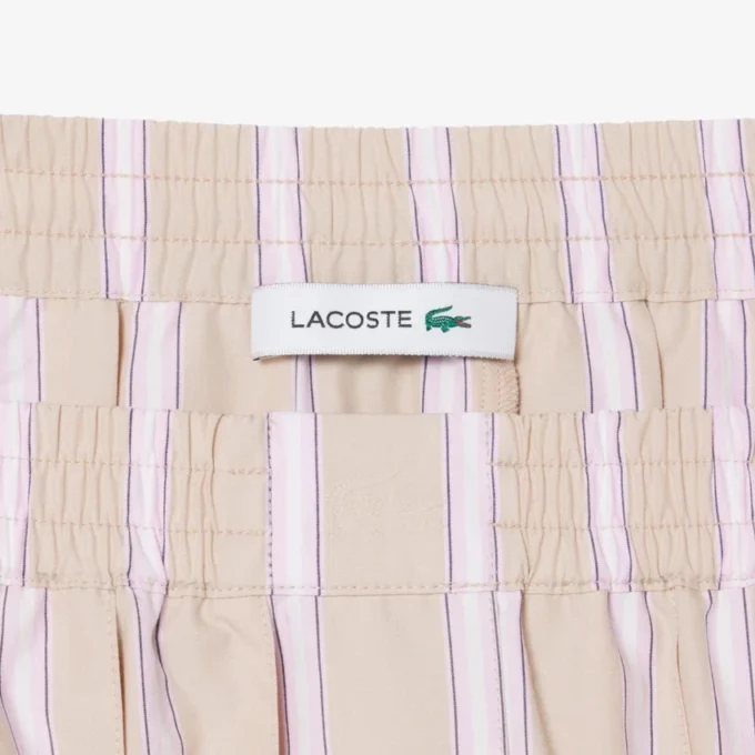 Kort plissert skjørt i poplin med striper