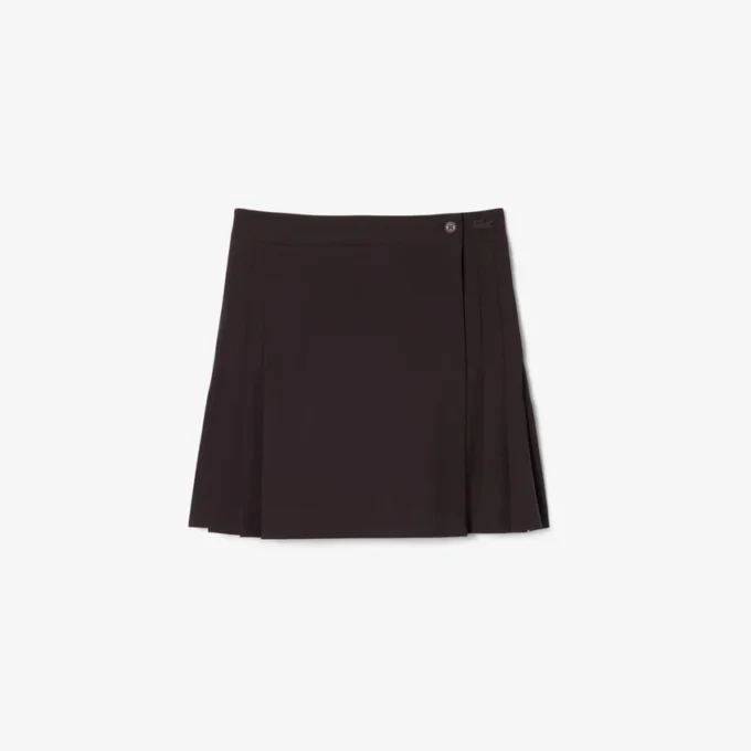Kort plissert wrap-skjørt
