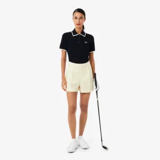 Kortærmet golfgenser med polokrage for kvinner