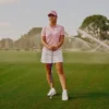 Kortærmet golfgenser med polokrage for kvinner