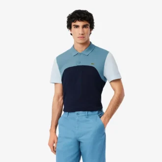 L.12.12 Colorblock-pologensere for menn med normal passform