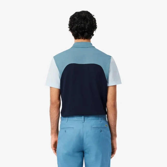 L.12.12 Colorblock-pologensere for menn med normal passform