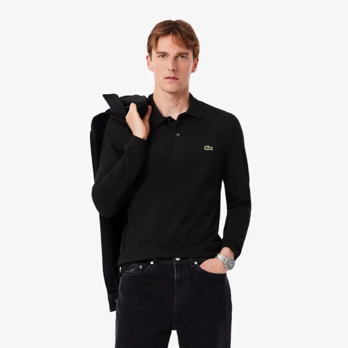 L.12.12 langermet polo i slim fit for menn