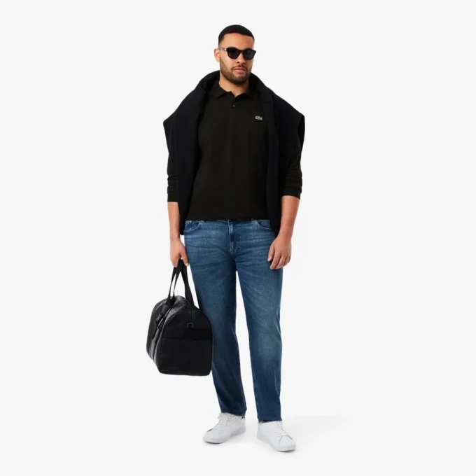 L.12.12 langermet polo i slim fit for menn