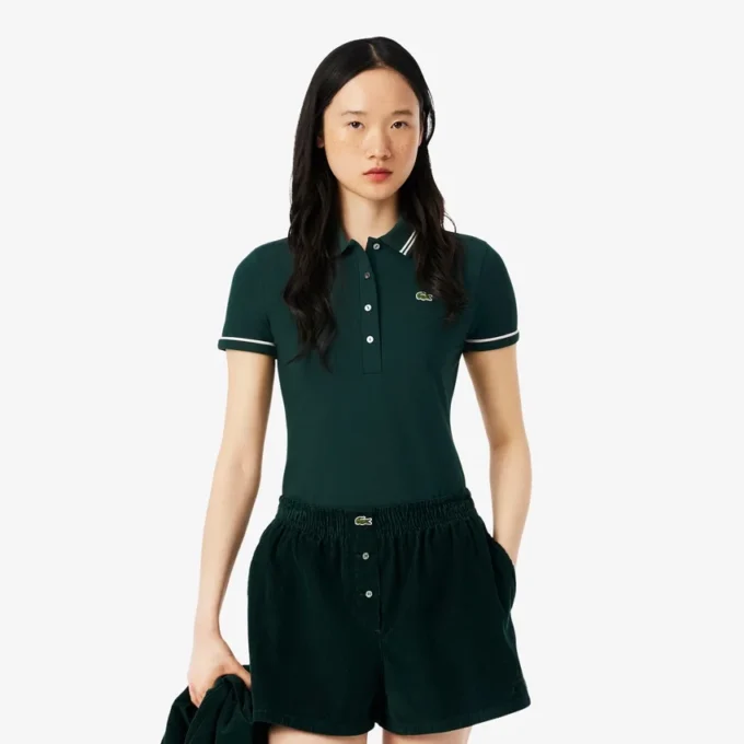 L.12.12 Slim Fit Pologenser med dekorative detaljer for kvinner