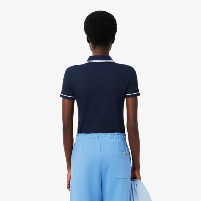 L.12.12 Slim Fit Pologenser med dekorative detaljer for kvinner