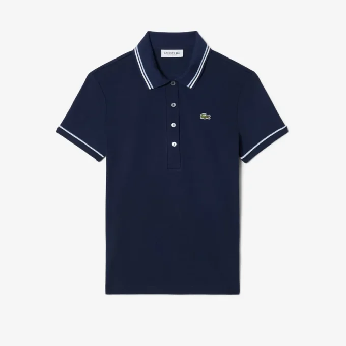 L.12.12 Slim Fit Pologenser med dekorative detaljer for kvinner