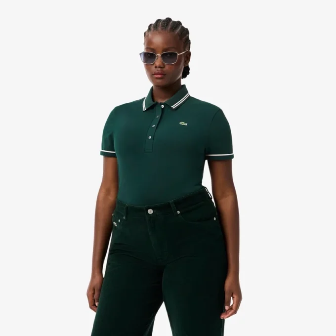 L.12.12 Slim Fit Pologenser med dekorative detaljer for kvinner