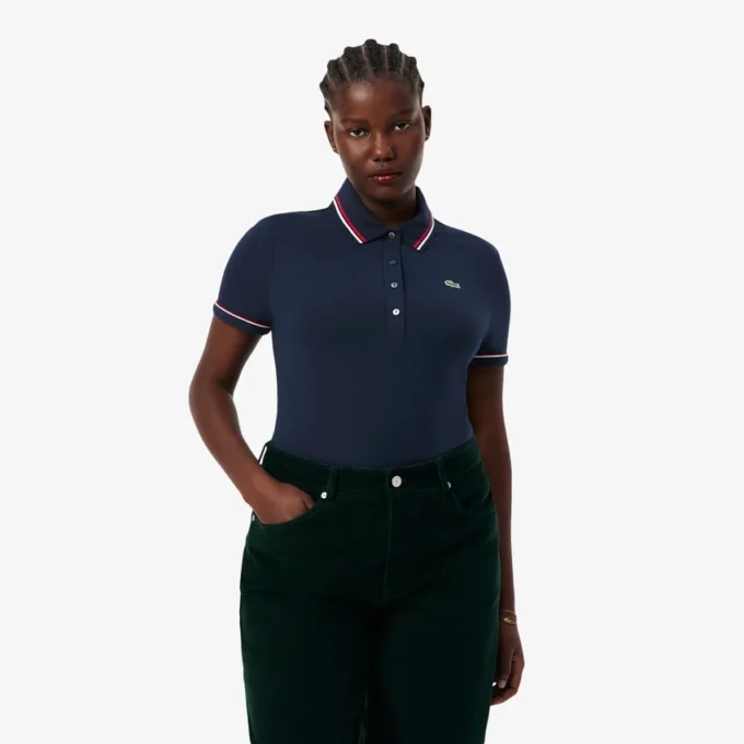 L.12.12 Slim Fit Pologenser med dekorative detaljer for kvinner