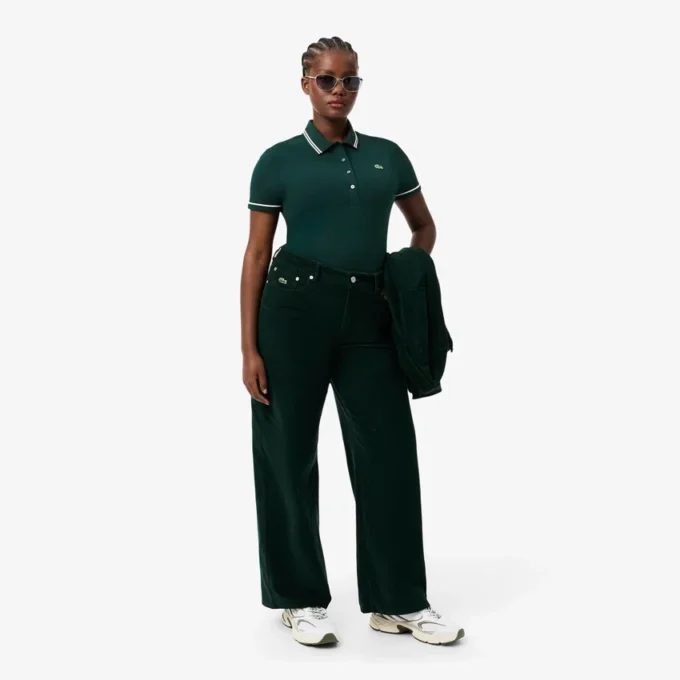 L.12.12 Slim Fit Pologenser med dekorative detaljer for kvinner