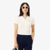 L.12.D ribbet bomullspolo i slim fit for kvinner
