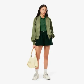 L.12.D ribbet bomullspolo i slim fit for kvinner