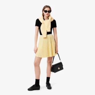 L.12.D ribbet bomullspolo i slim fit for kvinner