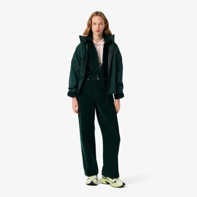 L.12.D ribbet bomullspolo i slim fit for kvinner