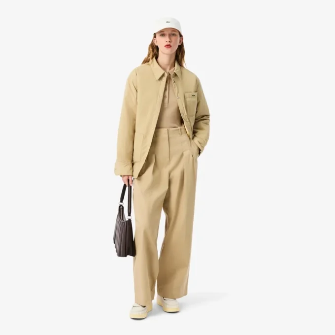 L.12.D ribbet bomullspolo i slim fit for kvinner