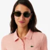 L.12.D ribbet bomullspolo i slim fit for kvinner