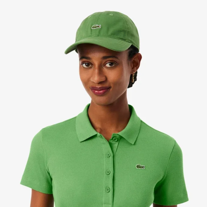 L.12.D ribbet bomullspolo i slim fit for kvinner