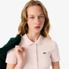 L.12.D ribbet bomullspolo i slim fit for kvinner