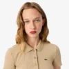 L.12.D ribbet bomullspolo i slim fit for kvinner