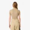 L.12.D ribbet bomullspolo i slim fit for kvinner
