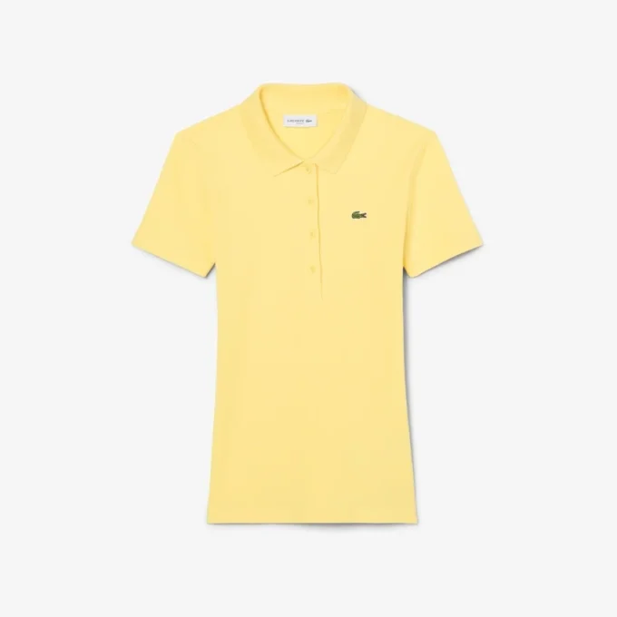 L.12.D ribbet bomullspolo i slim fit for kvinner