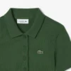L.12.D ribbet bomullspolo i slim fit for kvinner