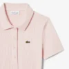 L.12.D ribbet bomullspolo i slim fit for kvinner