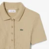 L.12.D ribbet bomullspolo i slim fit for kvinner