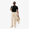 L.12.D ribbet bomullspolo i slim fit for kvinner