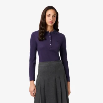 L.12.D stretch-minipiqua-polo i slim fit for kvinner