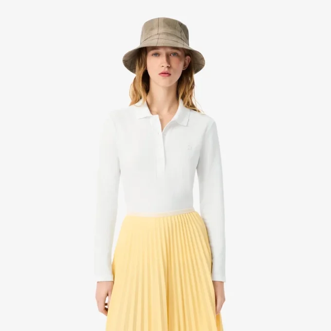L.12.D stretch-minipiqua-polo i slim fit for kvinner