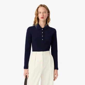 L.12.D stretch-minipiqua-polo i slim fit for kvinner