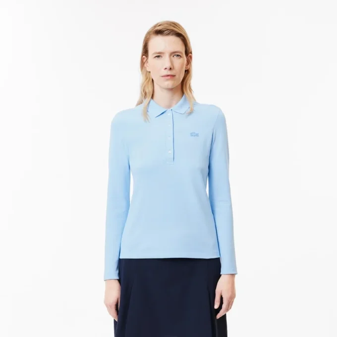 L.12.D stretch-minipiqua-polo i slim fit for kvinner