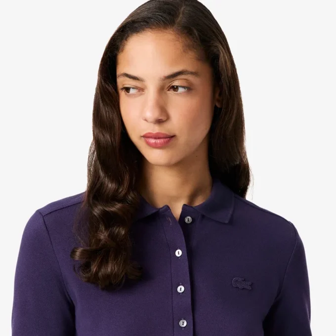 L.12.D stretch-minipiqua-polo i slim fit for kvinner