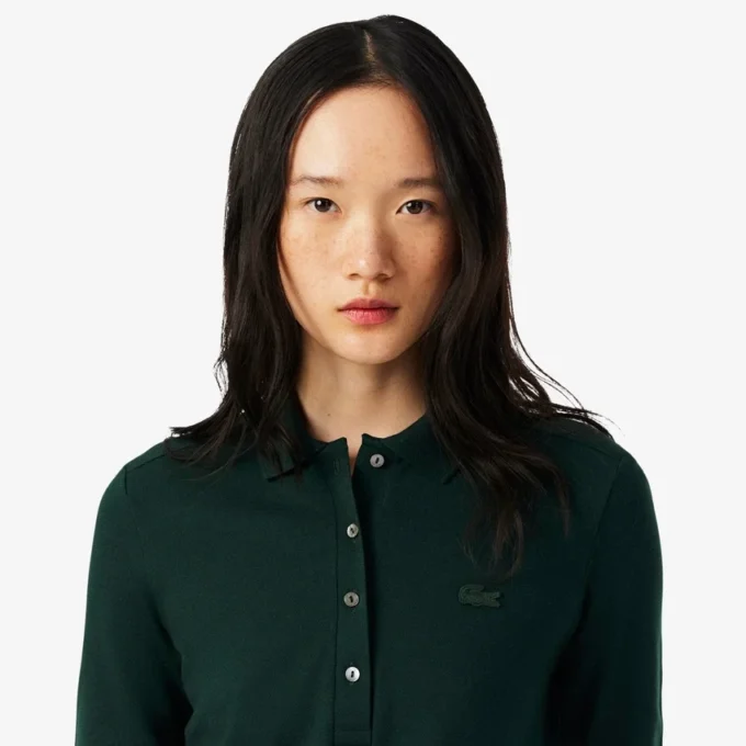 L.12.D stretch-minipiqua-polo i slim fit for kvinner