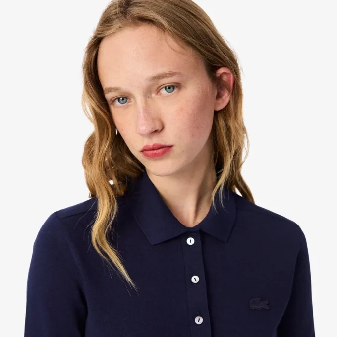 L.12.D stretch-minipiqua-polo i slim fit for kvinner