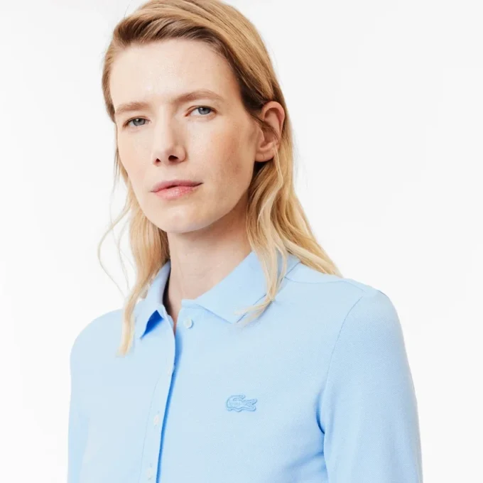 L.12.D stretch-minipiqua-polo i slim fit for kvinner