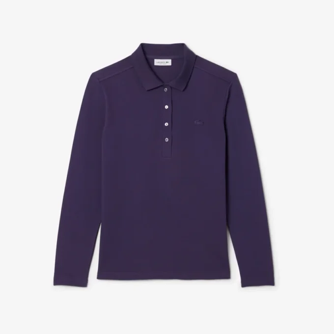 L.12.D stretch-minipiqua-polo i slim fit for kvinner