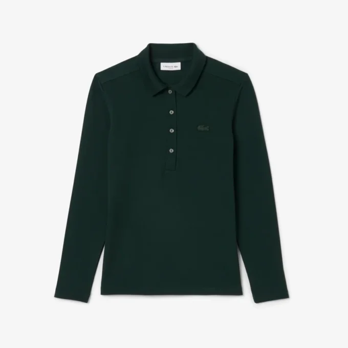 L.12.D stretch-minipiqua-polo i slim fit for kvinner