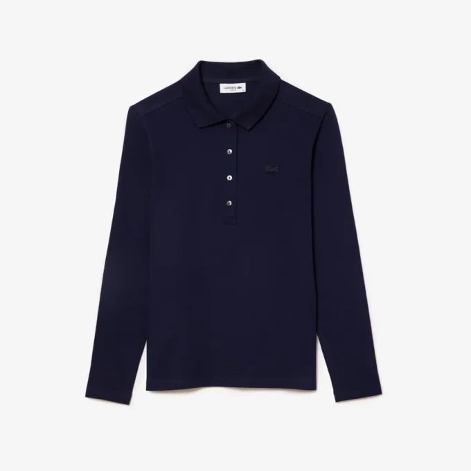 L.12.D stretch-minipiqua-polo i slim fit for kvinner