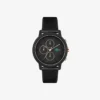 Lacoste.12.12 Chrono-klokke i svart og karneolgull med silikonrem