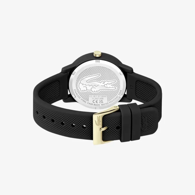 Lacoste.12.12 klokke med svart silikonrem