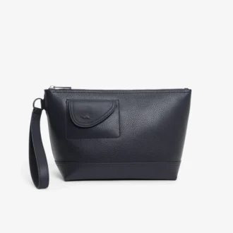 Lacoste Club clutch i kornet skinn