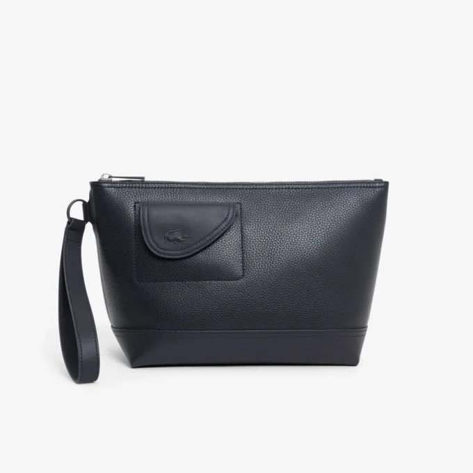 Lacoste Club clutch i kornet skinn