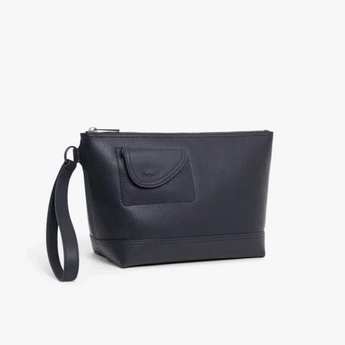 Lacoste Club clutch i kornet skinn